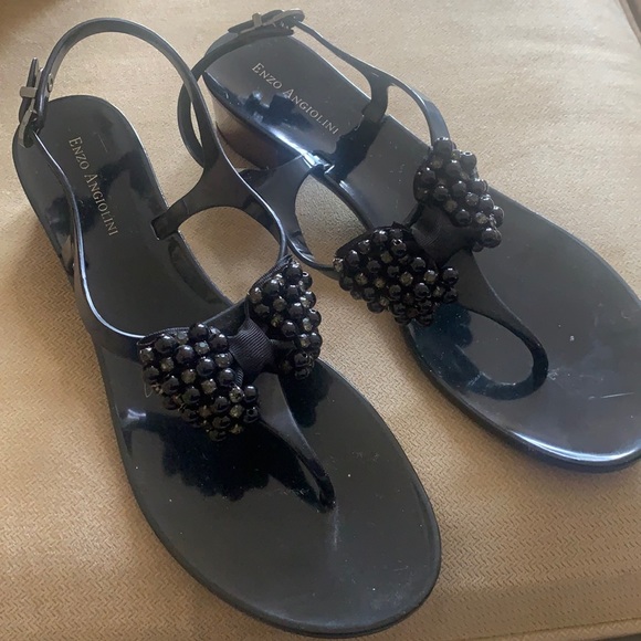 Enzo Angiolini Shoes - Black bow jelly sandals